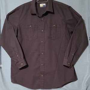 MAGELLAN Men's Dark Brown Long Sleeve Button Up Shirt - Size 2XL‎